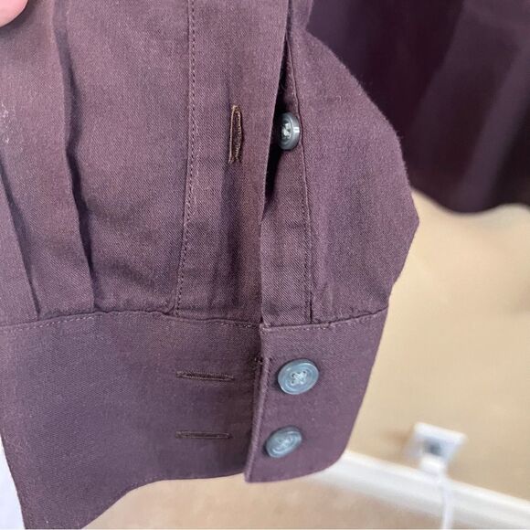 John Varvatos‎ Mens Long Sleeve Button Down Burgundy Dress Shirt Size Medium - Picture 6 of 7
